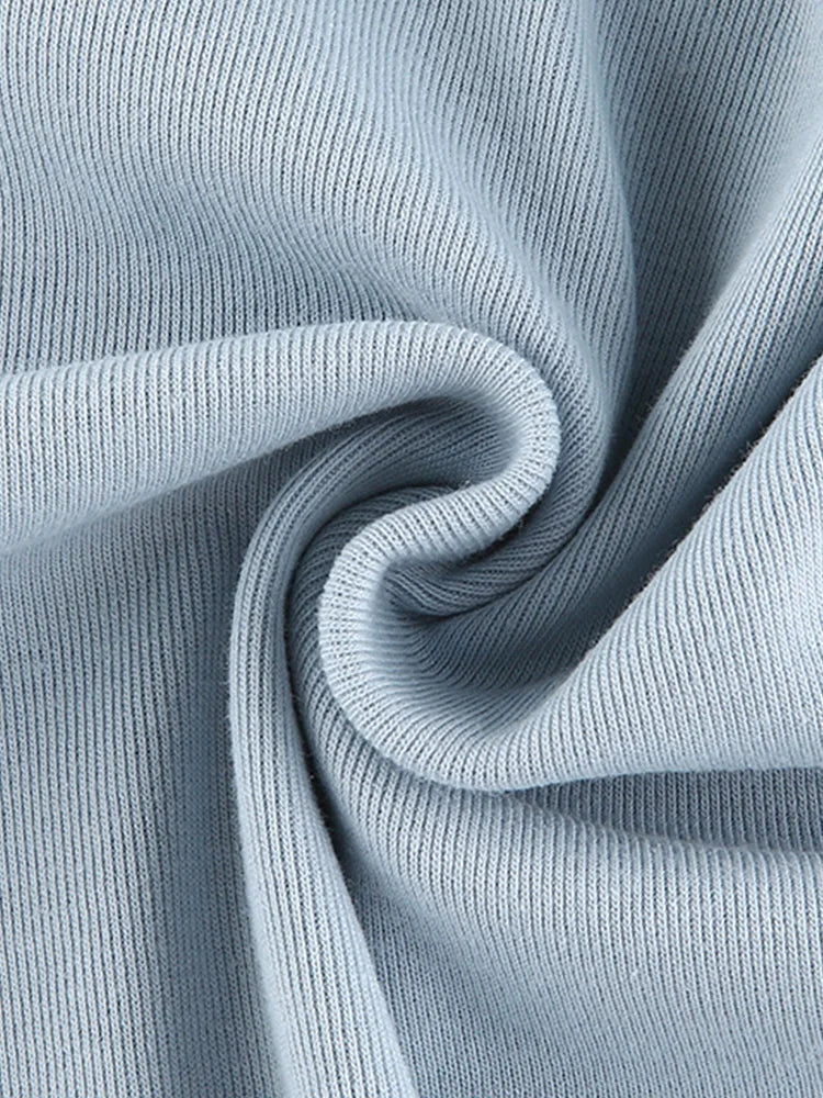 Chic Knitted Long Sleeve Bodycon Cropped Tops With Drawstring Sides