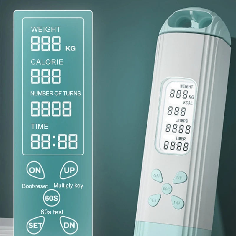 Electronic Intelligent Jump Rope With Screen Counting Speed, Jumps, Calories< + Countdown