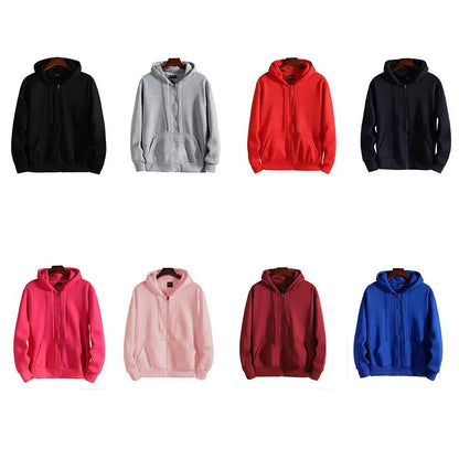 Comfy Loose Fit Long Sleeve Zip-Up Hoodie