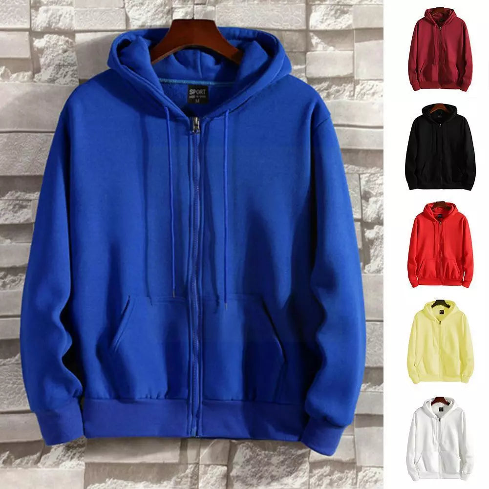 Comfy Loose Fit Long Sleeve Zip-Up Hoodie