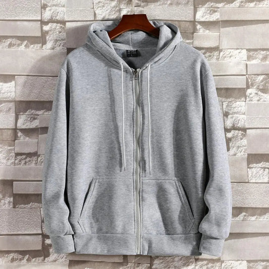 Comfy Loose Fit Long Sleeve Zip-Up Hoodie