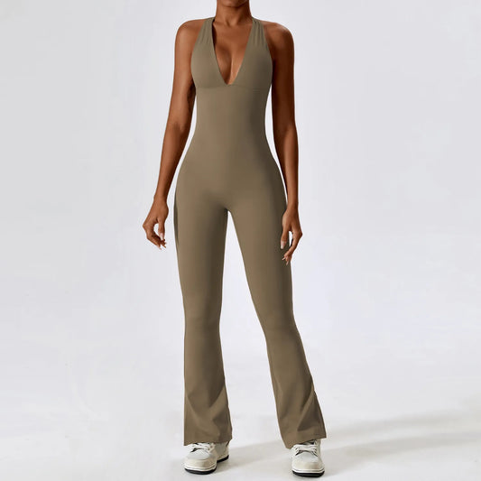 Soft Stunning Compression Halter Top Bodycon Jumpsuit